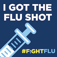 I got the flu shot #fightflu with icon of a syringeå